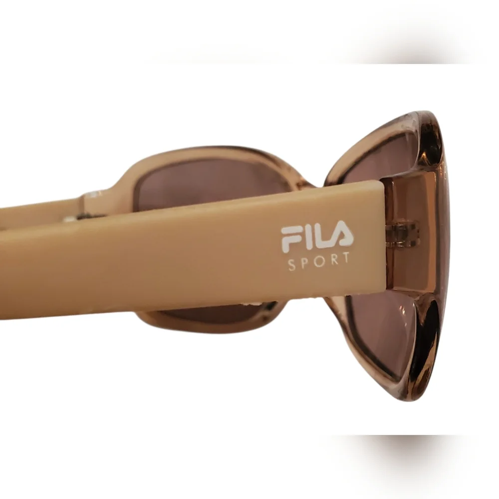 Vintage Y2K Sunglasses, Fila Sport Eyewear, Clear White Pink Glasses, Sporty Sun